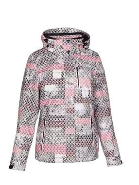 Killtec Cadia Women Ski Snowboard Winter Jacket Pink White Patterned Size 12